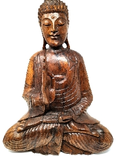 Buda de madera 50 cms.-Virtaka mudra 2
