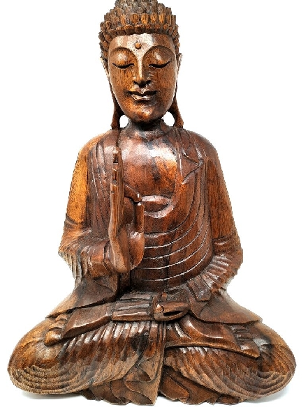 Buda de madera 50 cms.-Virtaka mudra