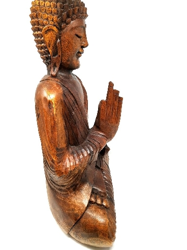 Buda de madera 50 cms.-Virtaka mudra