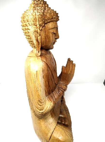 Buda de madera 50 cms.-Virtaka mudra