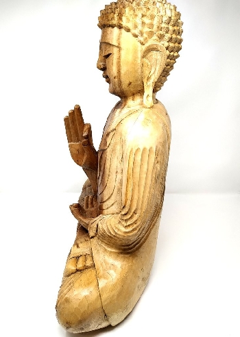 Buda de madera 50 cms.-Virtaka mudra
