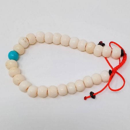 Pulsera de hueso natural con turquesita