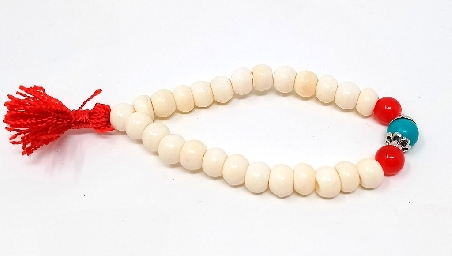 Pulsera de hueso natural con turquesita