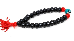 Pulsera hueso esmaltado negro con turquesita