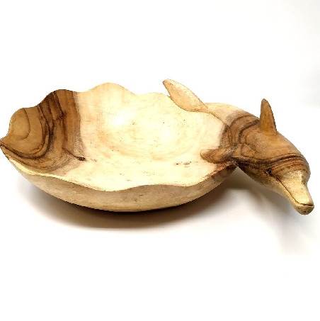 Fuente delfín de madera