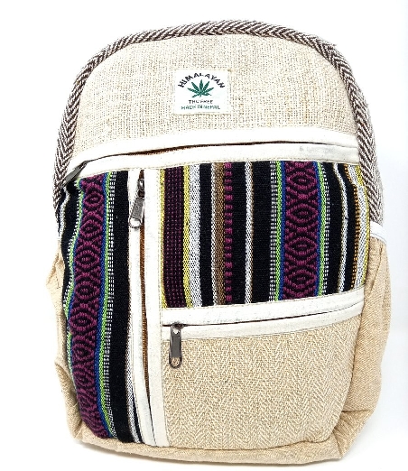 Mochila mediana cañamo y algodón