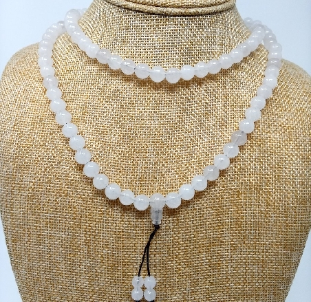 Mala de cuarzo blanco