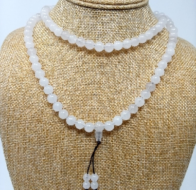 Mala de cuarzo blanco