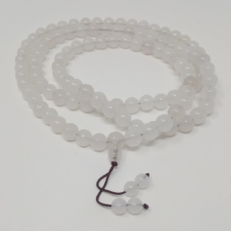 Mala de cuarzo blanco