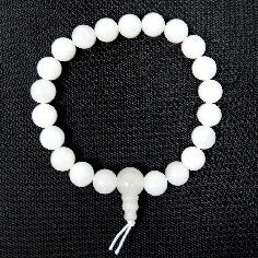 Pulsera elástica cuarzo blanco (calidad extra)