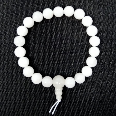 Pulsera elástica cuarzo blanco (calidad extra)