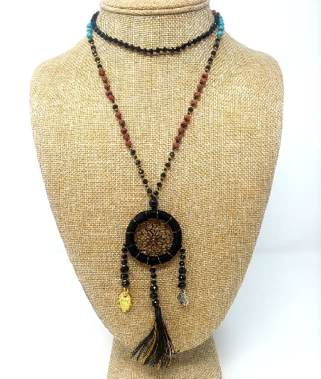 Collar atrapasueño y Rudraksa