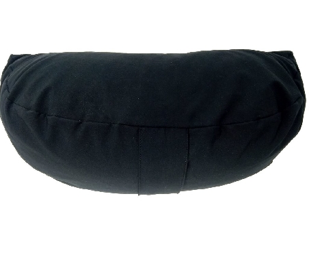 Zafu Cáscara espelta ecológica. Media luna negro.