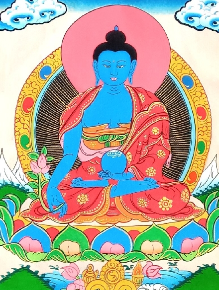 Buda de la Medicina con brocado mediano