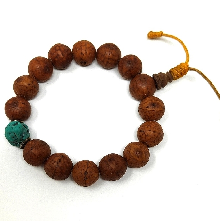 Pulsera de semila de Bodi con turquesita