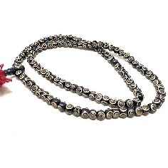 Japamala de hueso oscuro grabado 2