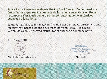 Certificado autenticidad cuencos "Full moon"