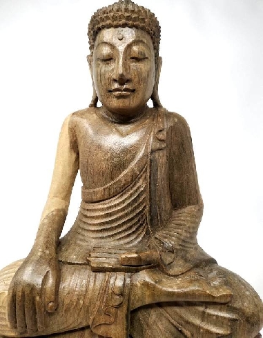 Buda de madera de Hibisco- 45 cms.