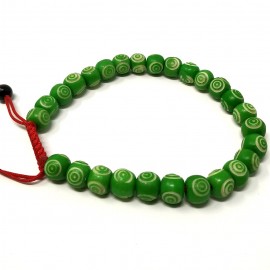 Pulsera de hueso grabado verde