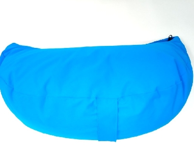 Zafu cáscara esbelta ecológica. Azul. Media luna