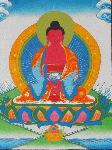 Amitaba con brocado mediano