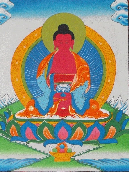 Amitaba con brocado mediano