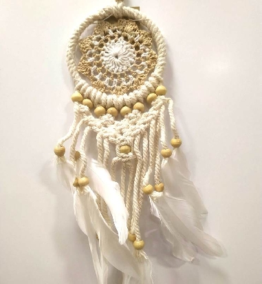 Atrapasueños macramé Mandala Apas4- 30x10 cms.