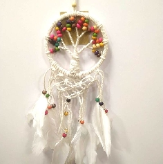 Atrapasueños "Árbol de la vida" macramé Apas6- 24 x 9 cms.