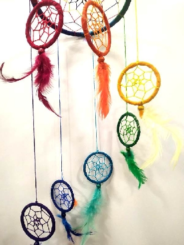 Atrapasueños 7 chakras colgante Apas13 45 x 17 cms.