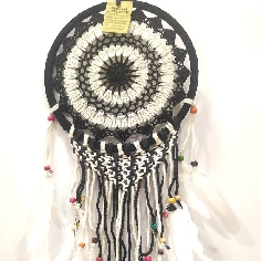 Atrapasueños Mandala blanco y negro Apas20 55 x 22 cms.