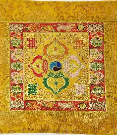 Tela altar cuadrada "Signos auspiciosos" 35 x 35 cms.