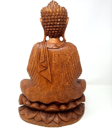 Buda de madera en flor de loto- 40 cms