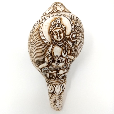 Caracola tallada "Tara blanca"