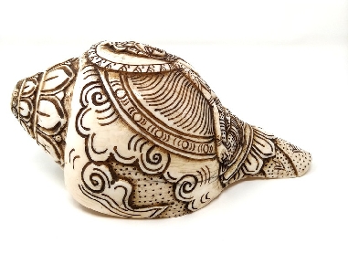 Caracola tallada "Tara blanca"