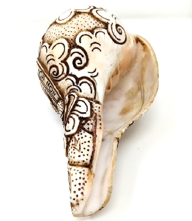 Caracola tallada "Tara blanca"