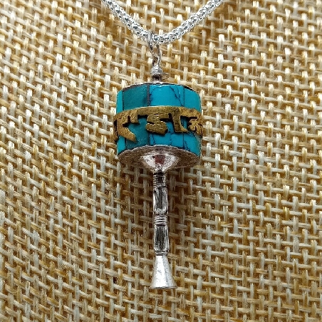 Colgante de plata "Rueda de oración"