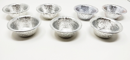 Set 7 cuencos ofrendas aluminio mediano