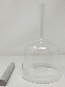 Cuenco de cuarzo cristalino 17,5 cms. con asa