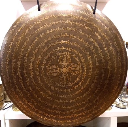 Gong nepalí 45 cms.- "Doble dorje- mantra"