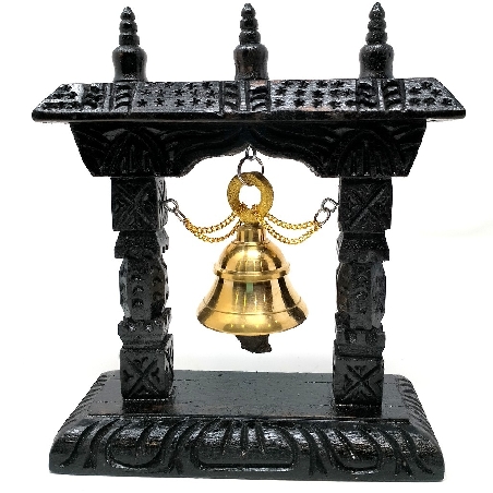 Campana con soporte de madera mediano