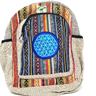 Mochila de cañamo y algodón. Parche pequeño