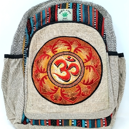 Mochila de cáñamo y algodón. Parche grande