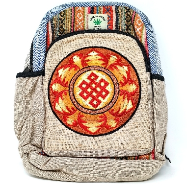 Mochila de cáñamo y algodón. Parche grande