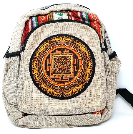 Mochila de cáñamo y algodón. Parche grande