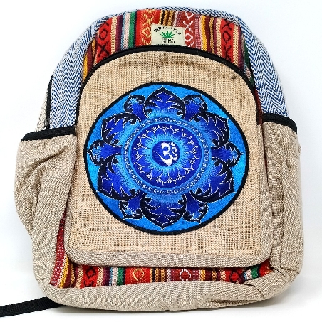 Mochila de cáñamo y algodón. Parche grande