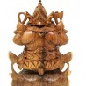 Ganesh sobre loto en madera- 23 cms.