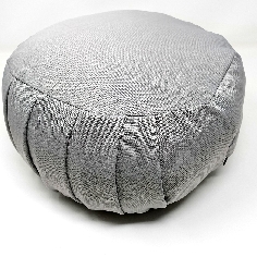 Zafu. Cáscara de espelta ecológica. Gris claro. Mediano