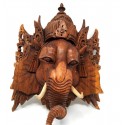 Cabeza Ganesh de madera- 27 cms.