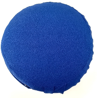 Zafu. Cáscara de espelta ecológica. Azul. Mediano