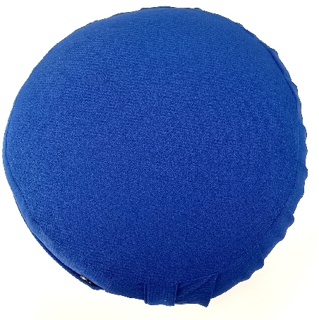 Zafu. Cáscara de espelta ecológica. Azul. Mediano